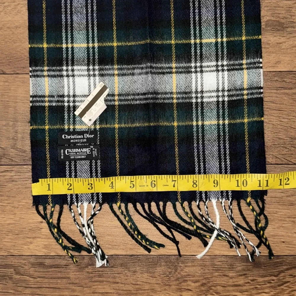 Christian Dior Monsieur Scarf Nova Check Plaid Cashmaire 100% Acrylic Japan Made